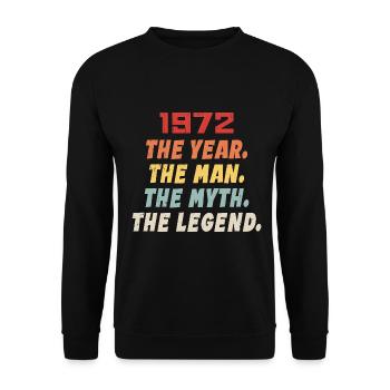 1972 Birthday Present, The Legends Born 1972 - Unisex Sweatshirt - black - Front - Alina (178cm) & Michal (187cm)