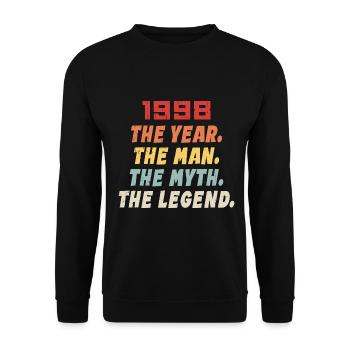 1998 Birthday present, The Legends Born 1998 - Unisex Sweatshirt - black - Front - Alina (178cm) & Michal (187cm)