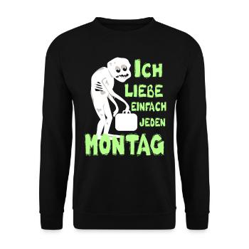 Liebe einfach jeden Montag - Unisex Pullover - Schwarz - Vorne - Alina (178cm) & Michal (187cm)