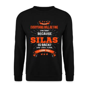 Silas is back T-shirt - Unisex Sweatshirt - black - Front - Alina (178cm) & Michal (187cm)