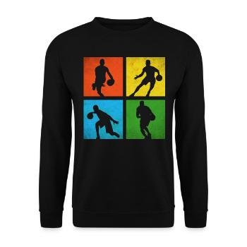 Basketballer - Unisex Pullover - Schwarz - Vorne - Alina (178cm) & Michal (187cm)