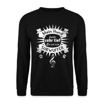 Subwuffer - Unisex Pullover - Schwarz - Vorne - Alina (178cm) & Michal (187cm)