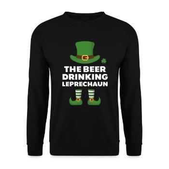 Der Bier trinkende Kobold - Unisex Pullover - Schwarz - Vorne - Alina (178cm) & Michal (187cm)