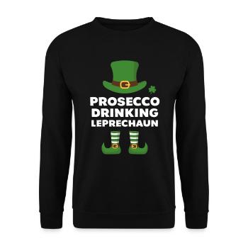 Prosecco Boire Leprechaun - Sweat-shirt Unisexe - noir - Devant - Alina (178cm) & Michal (187cm)