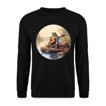 Frog joue du banjo - Sweat-shirt Unisexe - noir - Devant - Alina (178cm) & Michal (187cm)