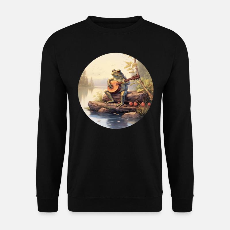 Frog playing banjo - Unisex Sweatshirt - black