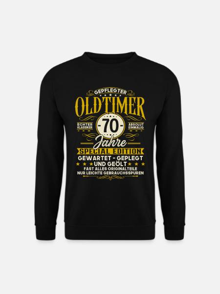 70 Geburtstag Geschenk Oldtimer 70 Jahre - Unisex Pullover - Schwarz
