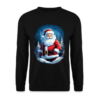 Santa Claus - Unisex Sweatshirt - black - Front - Alina (178cm) & Michal (187cm)