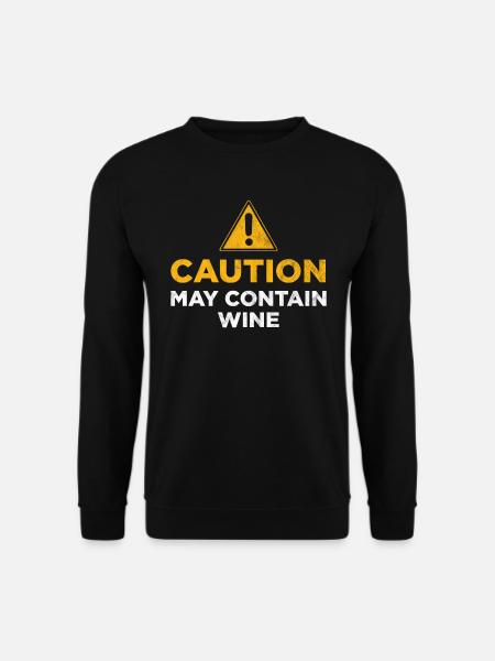 Caution may contain wine - Unisex Sweatshirt - black