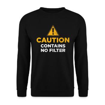 Enthält keinen Filter - Unisex Pullover - Schwarz - Vorne - Alina (178cm) & Michal (187cm)