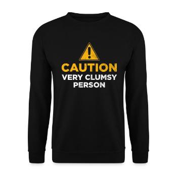 Achtung Sehr ungeschickte Person - Unisex Pullover - Schwarz - Vorne - Alina (178cm) & Michal (187cm)