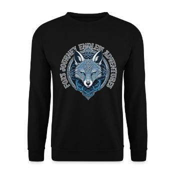 Fox's Journey Endless Adventures - Unisex Pullover - Schwarz - Vorne - Alina (178cm) & Michal (187cm)
