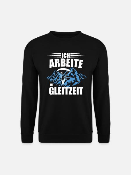 Ich arbeite in Gleitzeit _ Gleitschirmfliegen - Unisex Pullover - Schwarz