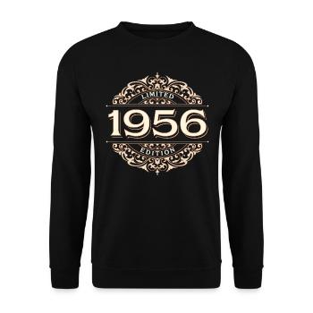 Limited Edition 1956 Vintage Geburtstag Geschenk - Unisex Pullover - Schwarz - Vorne - Alina (178cm) & Michal (187cm)