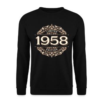 Limited Edition 1958 Vintage Geburtstag Geschenk - Unisex Pullover - Schwarz - Vorne - Alina (178cm) & Michal (187cm)