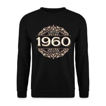 Limited Edition 1960 Vintage Geburtstag Geschenk - Unisex Pullover - Schwarz - Vorne - Alina (178cm) & Michal (187cm)