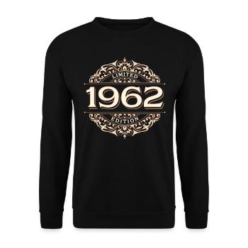 Limited Edition 1962 Vintage Birthday Gift - Unisex Sweatshirt - black - Front - Alina (178cm) & Michal (187cm)