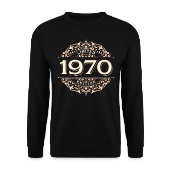 Limited Edition 1970 Vintage Geburtstag Geschenk - Unisex Pullover - Schwarz - Vorne - Alina (178cm) & Michal (187cm)