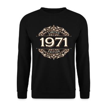 Limited Edition 1971 Vintage Geburtstag Geschenk - Unisex Pullover - Schwarz - Vorne - Alina (178cm) & Michal (187cm)