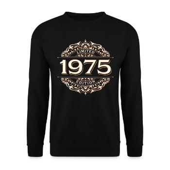 Limited Edition 1975 Vintage Geburtstag Geschenk - Unisex Pullover - Schwarz - Vorne - Alina (178cm) & Michal (187cm)