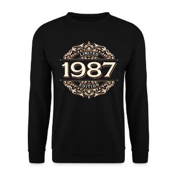 Limited Edition 1987 Vintage Geburtstag Geschenk - Unisex Pullover - Schwarz - Vorne - Alina (178cm) & Michal (187cm)