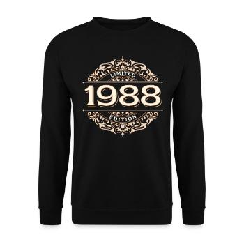 Limited Edition 1988 Vintage Birthday Gift - Unisex Sweatshirt - black - Front - Alina (178cm) & Michal (187cm)