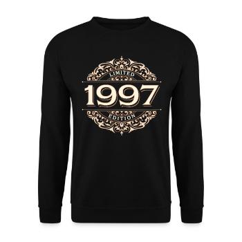 Limited Edition 1997 Vintage Geburtstag Geschenk - Unisex Pullover - Schwarz - Vorne - Alina (178cm) & Michal (187cm)