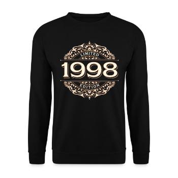 Limited Edition 1998 Vintage Geburtstag Geschenk - Unisex Pullover - Schwarz - Vorne - Alina (178cm) & Michal (187cm)