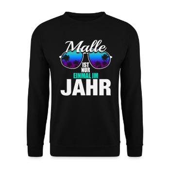 Malle Mallorca Party Urlaub Bier Feiern Geschenk - Unisex Pullover - Schwarz - Vorne - Alina (178cm) & Michal (187cm)