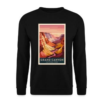Grand Canyon Retro Poster Vintage Souvenir - Unisex Sweatshirt - black - Front - Alina (178cm) & Michal (187cm)