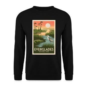 Everglades Affiche Rétro Vintage Souvenir - Sweat-shirt Unisexe - noir - Devant - Alina (178cm) & Michal (187cm)
