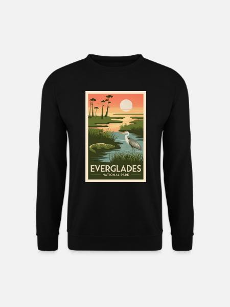 Everglades Retro Poster Vintage Souvenir - Unisex Pullover - Schwarz