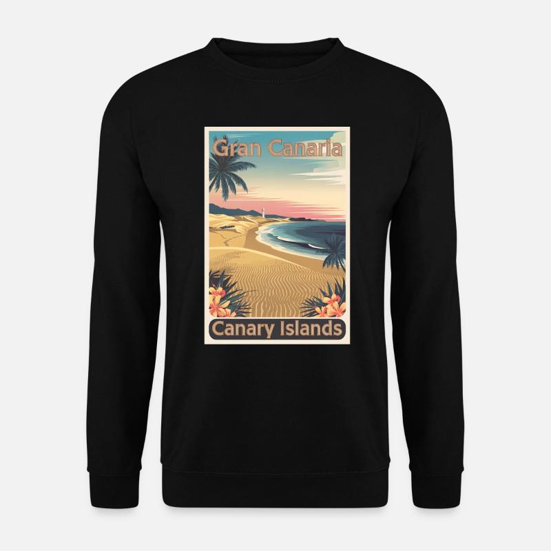 Gran Canaria Retro Poster Vintage Souvenir - Unisex Pullover - Schwarz