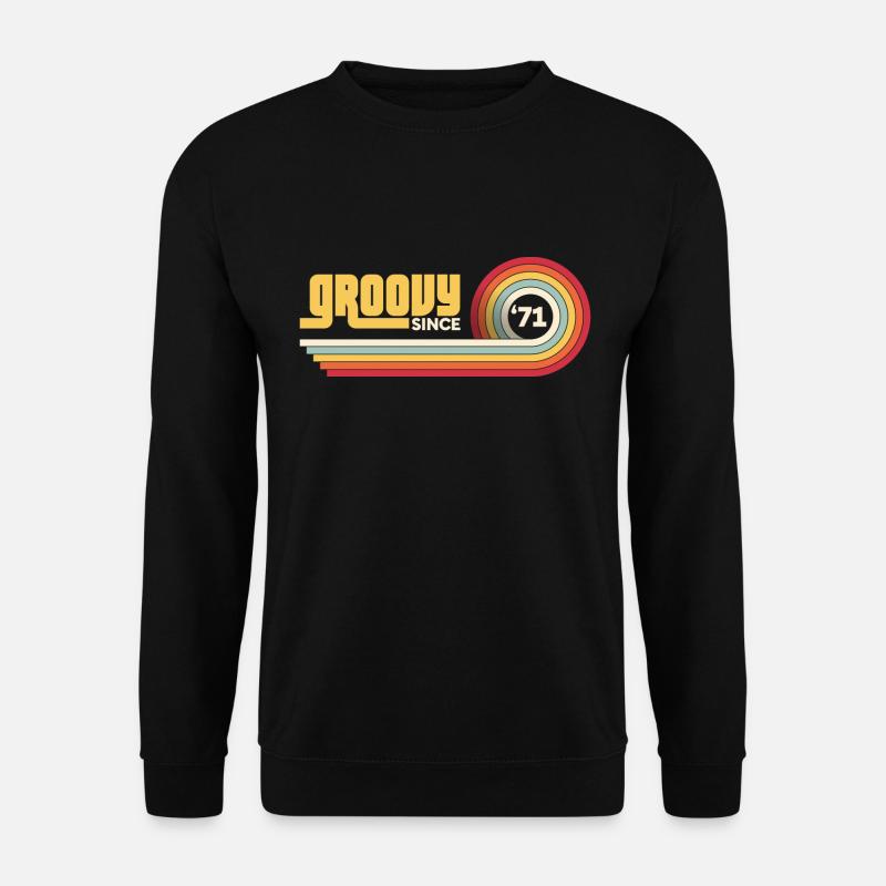 1971 Vintage groovy Geburtstag - Unisex Pullover - Schwarz