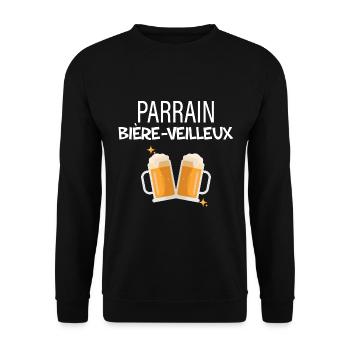 Parrain merveilleux et biere-veilleux - Sweat-shirt Unisexe - noir - Devant - Alina (178cm) & Michal (187cm)