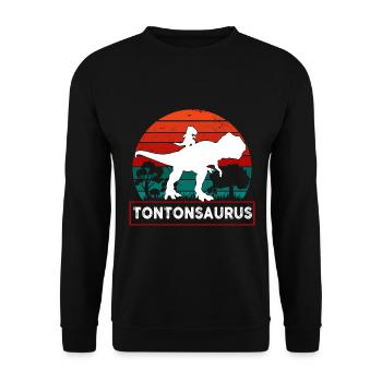 Tonton Protecteur Cadeau Annonce Naissance - Sweat-shirt Unisexe - noir - Devant - Alina (178cm) & Michal (187cm)