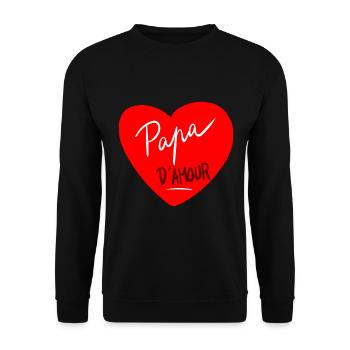 Mon Papa D'Amour Je L'Aime - Sweat-shirt Unisexe - noir - Devant - Alina (178cm) & Michal (187cm)