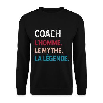 Le Coach Le Meilleur Du Monde - Sweat-shirt Unisexe - noir - Devant - Alina (178cm) & Michal (187cm)