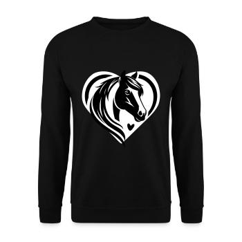 Coeur de tête de cheval - Sweat-shirt Unisexe - noir - Devant - Alina (178cm) & Michal (187cm)
