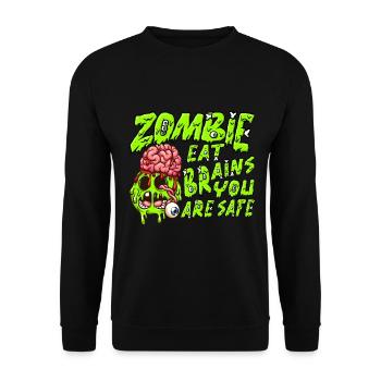 Zombie Heartbeat: Unique Design for Halloween - Unisex Pullover - Schwarz - Vorne - Alina (178cm) & Michal (187cm)