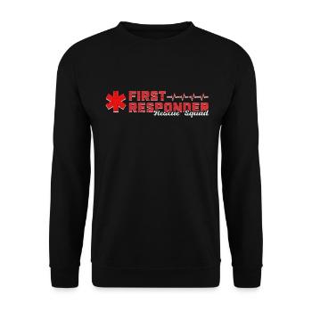 Cooles First Responder Rescue Squad Shirt - Unisex Pullover - Schwarz - Vorne - Alina (178cm) & Michal (187cm)