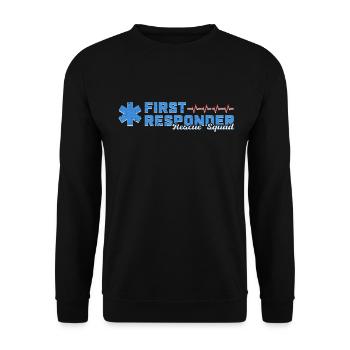 Cool Blue First Responder Rescue Squad Motif - Unisex Sweatshirt - black - Front - Alina (178cm) & Michal (187cm)