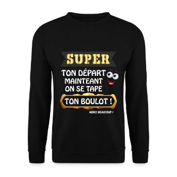 On Se Tape Ton Boulot Cadeau Départ Collègue - Sweat-shirt Unisexe - noir - Devant - Alina (178cm) & Michal (187cm)