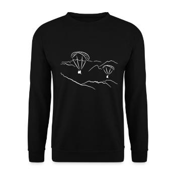 Pilot Paragliding Paraglider Gleitschirm - Unisex Pullover - Schwarz - Vorne - Alina (178cm) & Michal (187cm)