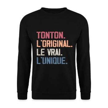 Tonton l'orginal Le Vrai L'unique - Sweat-shirt Unisexe - noir - Devant - Alina (178cm) & Michal (187cm)