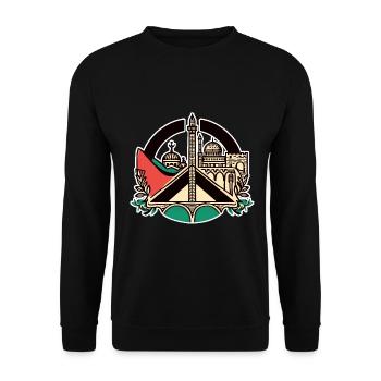 Drapeau de la Palestine Drapeau Liberté Demo - Sweat-shirt Unisexe - noir - Devant - Alina (178cm) & Michal (187cm)