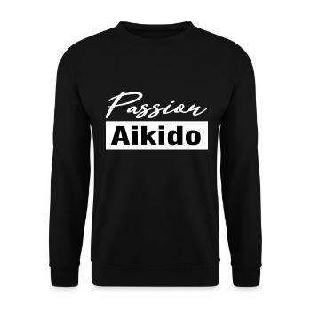 Aikido passion - Unisex Sweatshirt - black - Front - Alina (178cm) & Michal (187cm)