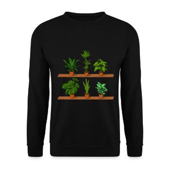 Potted plants - Unisex Sweatshirt - black - Front - Alina (178cm) & Michal (187cm)