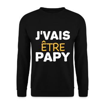 Je Vais etre papy Cadeau Annonce Naissance - Sweat-shirt Unisexe - noir - Devant - Alina (178cm) & Michal (187cm)