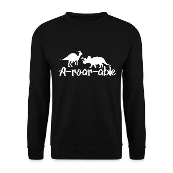 Dinosaure A-roar-able Drôle de dicton - Sweat-shirt Unisexe - noir - Devant - Alina (178cm) & Michal (187cm)